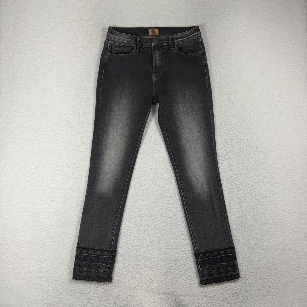 Driftwood Jackie 27 (27.5x26) High Rise Denim Jeans Womens Lace Black Aztec